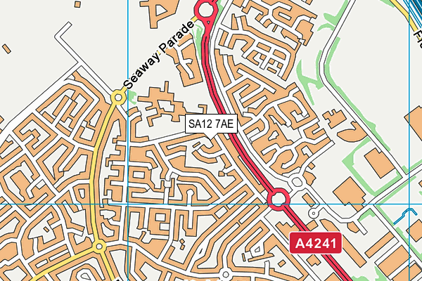 SA12 7AE map - OS VectorMap District (Ordnance Survey)