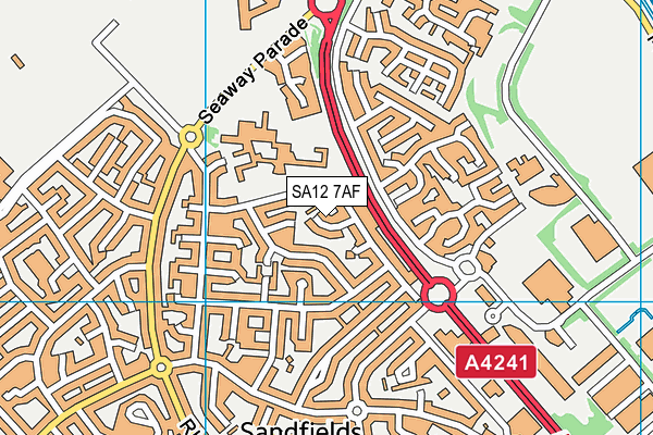 SA12 7AF map - OS VectorMap District (Ordnance Survey)