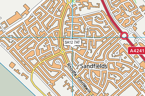 SA12 7AT map - OS VectorMap District (Ordnance Survey)