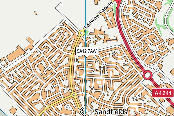 SA12 7AW map - OS VectorMap District (Ordnance Survey)