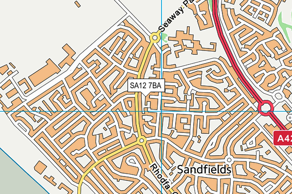 SA12 7BA map - OS VectorMap District (Ordnance Survey)