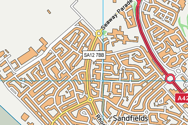 SA12 7BB map - OS VectorMap District (Ordnance Survey)