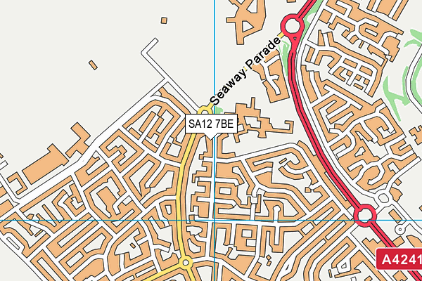 SA12 7BE map - OS VectorMap District (Ordnance Survey)