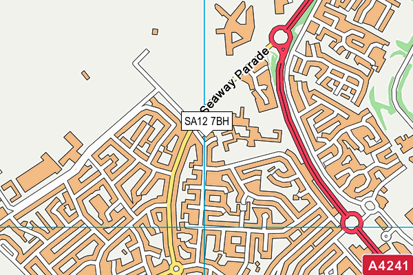 SA12 7BH map - OS VectorMap District (Ordnance Survey)