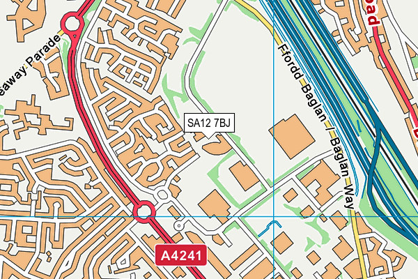 SA12 7BJ map - OS VectorMap District (Ordnance Survey)