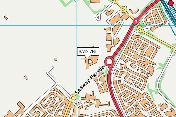 Ysgol Bae Baglan map (SA12 7BL) - OS VectorMap District (Ordnance Survey)