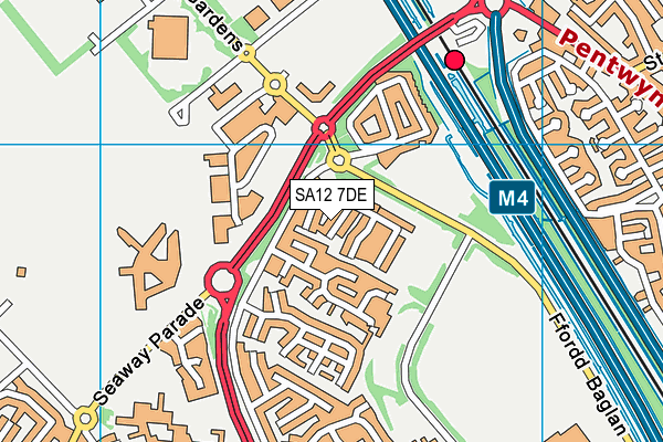 SA12 7DE map - OS VectorMap District (Ordnance Survey)