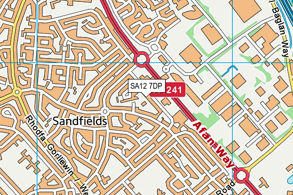 SA12 7DP map - OS VectorMap District (Ordnance Survey)