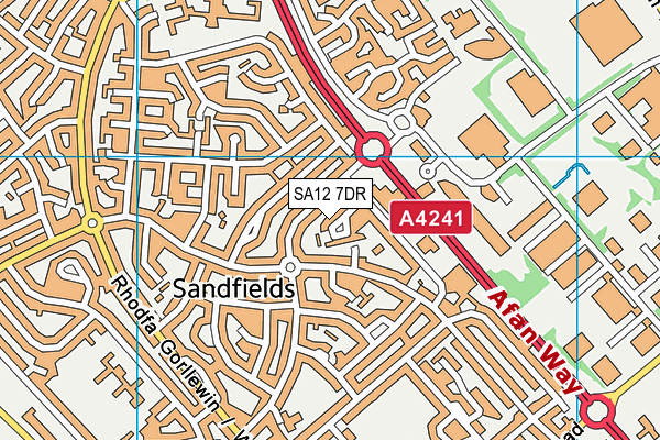 SA12 7DR map - OS VectorMap District (Ordnance Survey)