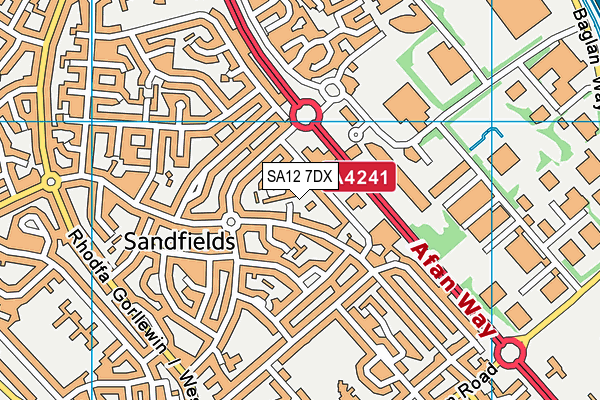 SA12 7DX map - OS VectorMap District (Ordnance Survey)