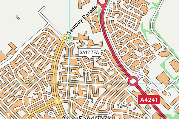 SA12 7EA map - OS VectorMap District (Ordnance Survey)