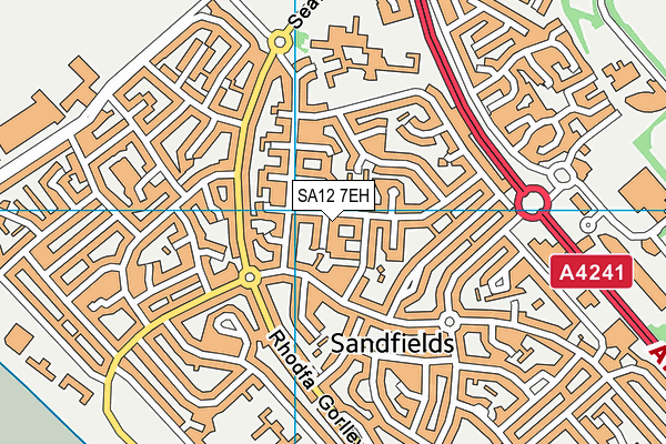 SA12 7EH map - OS VectorMap District (Ordnance Survey)