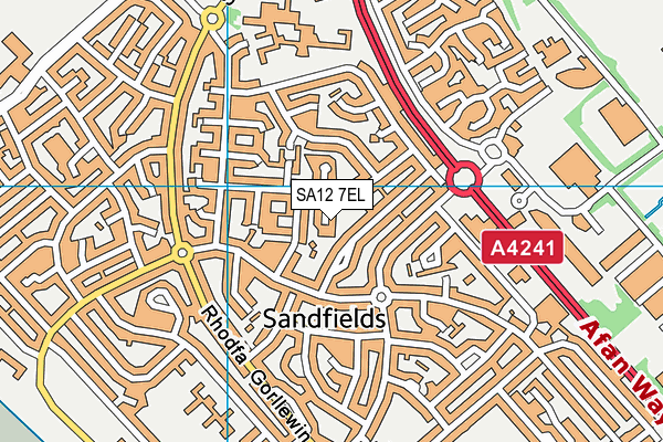 SA12 7EL map - OS VectorMap District (Ordnance Survey)