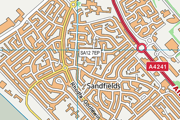 SA12 7EP map - OS VectorMap District (Ordnance Survey)