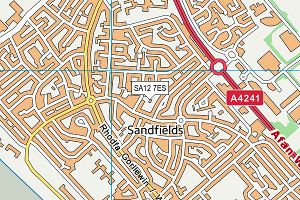 SA12 7ES map - OS VectorMap District (Ordnance Survey)