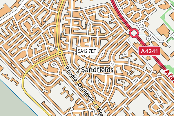 SA12 7ET map - OS VectorMap District (Ordnance Survey)