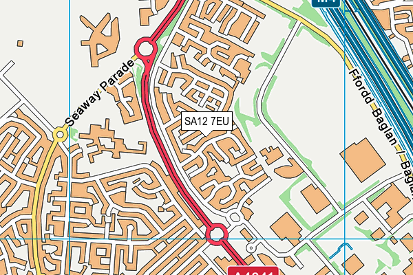 SA12 7EU map - OS VectorMap District (Ordnance Survey)