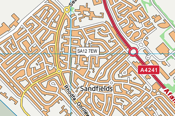 SA12 7EW map - OS VectorMap District (Ordnance Survey)