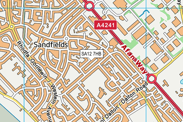 SA12 7HB map - OS VectorMap District (Ordnance Survey)