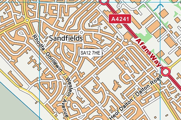 SA12 7HE map - OS VectorMap District (Ordnance Survey)