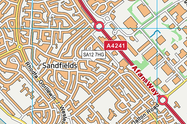 SA12 7HG map - OS VectorMap District (Ordnance Survey)