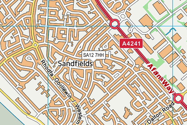 SA12 7HH map - OS VectorMap District (Ordnance Survey)