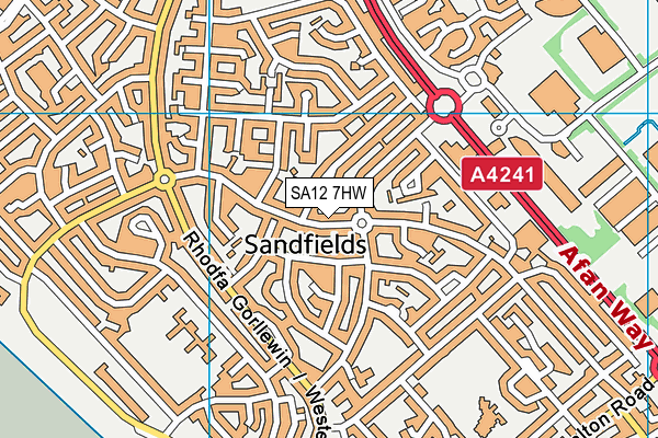 SA12 7HW map - OS VectorMap District (Ordnance Survey)