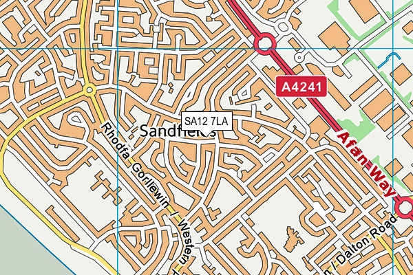 SA12 7LA map - OS VectorMap District (Ordnance Survey)