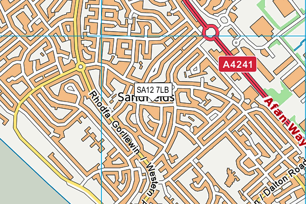 SA12 7LB map - OS VectorMap District (Ordnance Survey)