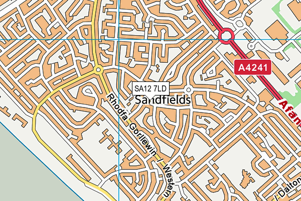 SA12 7LD map - OS VectorMap District (Ordnance Survey)