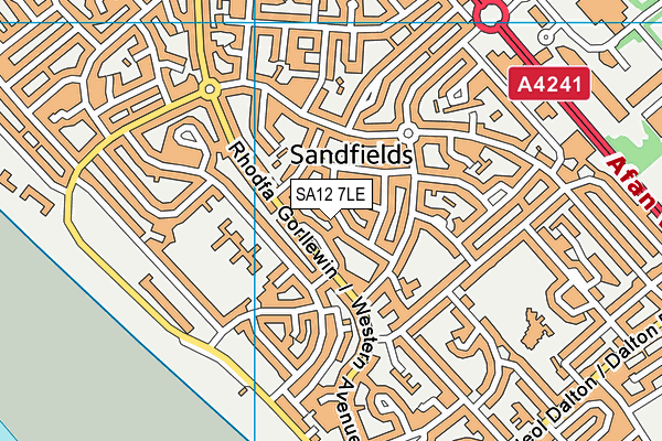 SA12 7LE map - OS VectorMap District (Ordnance Survey)