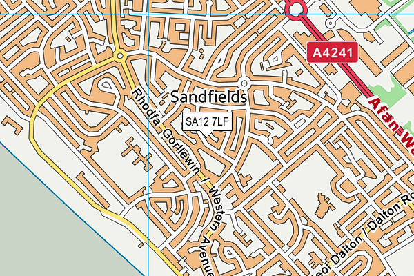 SA12 7LF map - OS VectorMap District (Ordnance Survey)