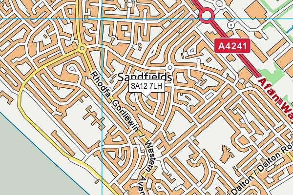 SA12 7LH map - OS VectorMap District (Ordnance Survey)
