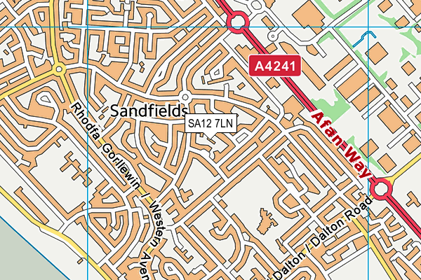 SA12 7LN map - OS VectorMap District (Ordnance Survey)