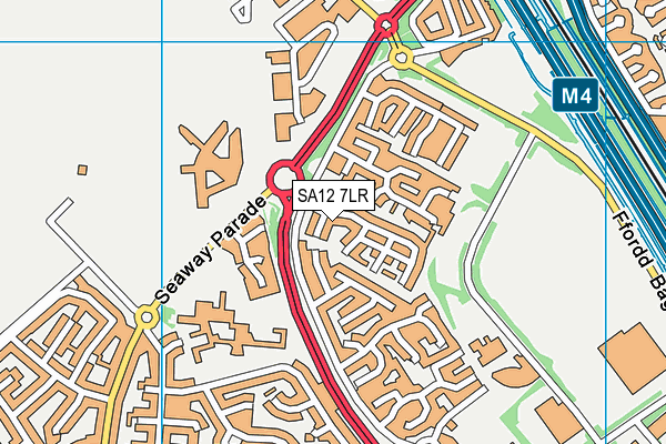 SA12 7LR map - OS VectorMap District (Ordnance Survey)