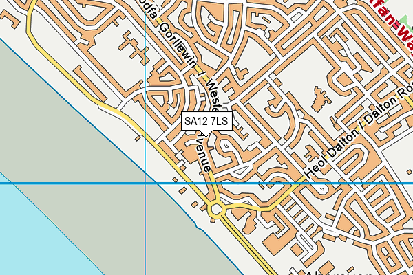 SA12 7LS map - OS VectorMap District (Ordnance Survey)