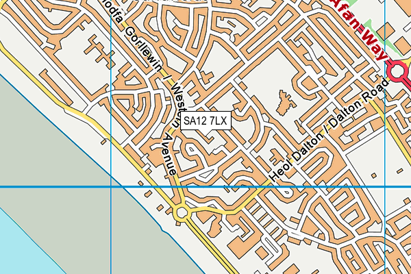 SA12 7LX map - OS VectorMap District (Ordnance Survey)