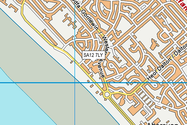 SA12 7LY map - OS VectorMap District (Ordnance Survey)