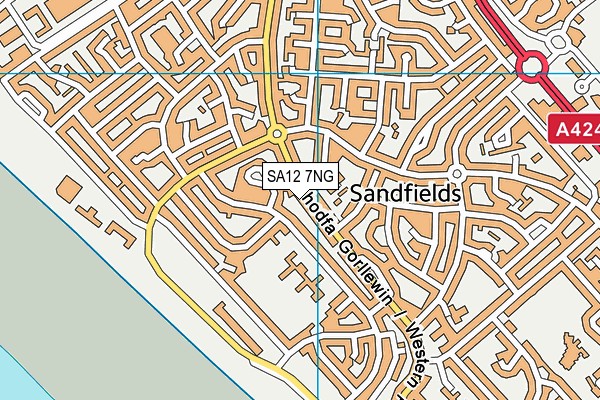 SA12 7NG map - OS VectorMap District (Ordnance Survey)