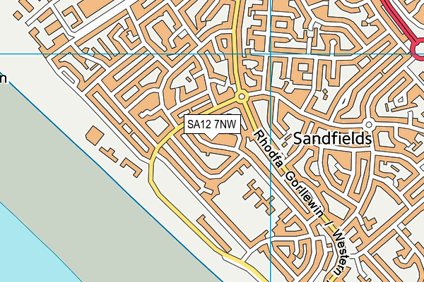 SA12 7NW map - OS VectorMap District (Ordnance Survey)