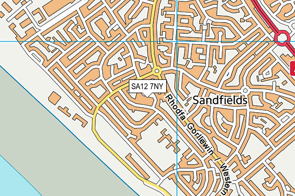 SA12 7NY map - OS VectorMap District (Ordnance Survey)