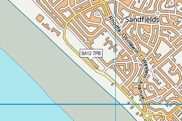 SA12 7PB map - OS VectorMap District (Ordnance Survey)