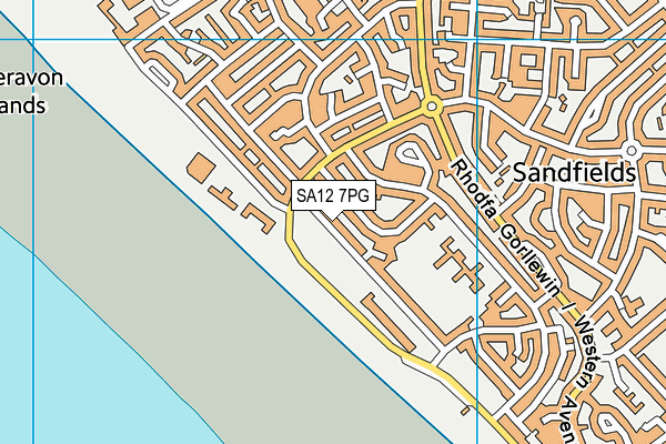 SA12 7PG map - OS VectorMap District (Ordnance Survey)