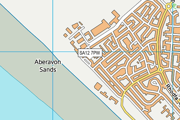 SA12 7PW map - OS VectorMap District (Ordnance Survey)