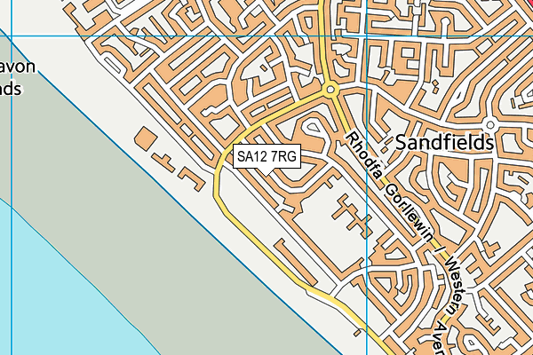 SA12 7RG map - OS VectorMap District (Ordnance Survey)