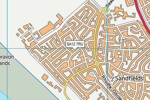 SA12 7RU map - OS VectorMap District (Ordnance Survey)