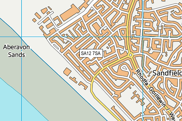 SA12 7SA map - OS VectorMap District (Ordnance Survey)