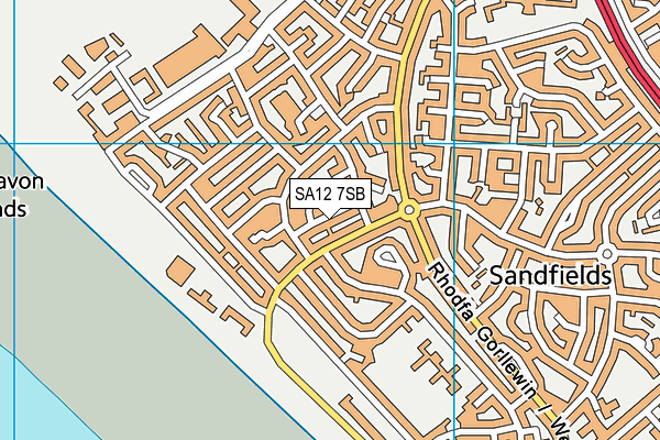 SA12 7SB map - OS VectorMap District (Ordnance Survey)