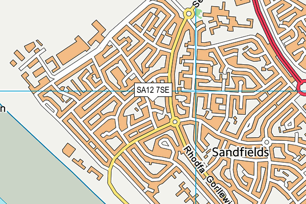 SA12 7SE map - OS VectorMap District (Ordnance Survey)