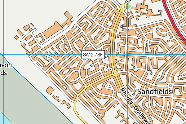 SA12 7SF map - OS VectorMap District (Ordnance Survey)